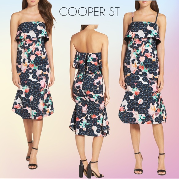 Cooper Street Midnight Meadow Midi Dress Sz 4 - Picture 1 of 12